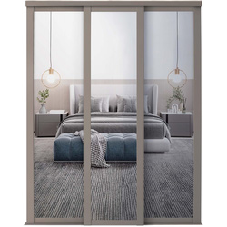 Spacepro / Spacepro Shaker 3 Door Sliding Wardrobe Kit Pebble Framed Mirror Door Door Kit