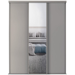 Spacepro / Spacepro Classic 3 Door Sliding Wardrobe Kit Pebble Framed Mirror Door Kit