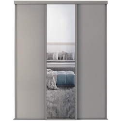 Spacepro / Spacepro Classic 3 Door Sliding Wardrobe Kit Pebble Framed Mirror Door Kit