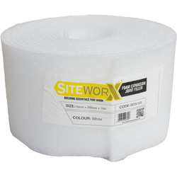 Siteworx / Siteworx White Foam Expansion Joint Strip 10mm x 200mm x 10m