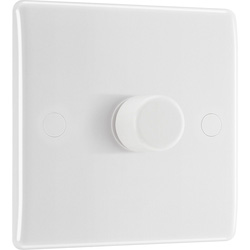 BG / BG 800 Series White Moulded Round Edge Dimmer Switch 1 Gang