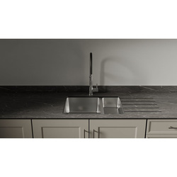 Mariz / Mariz Vena Black Surface R25 Large Designer Sink Module RH Worktop 3050 x 640 x 12mm