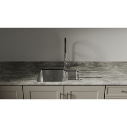 Mariz / Mariz Dark Concrete Surface R25 Universal Sink Module LH Worktop 3050 x 640 x 12mm