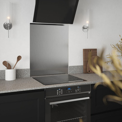 Splashback / Metallico Stainless Steel Kitchen Splashback 600 x 750mm Brushed Silver