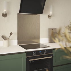 Splashback / Metallico Stainless Steel Kitchen Splashback 600 x 750mm Antique Brass