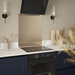 Splashback / Metallico Stainless Steel Kitchen Splashback 600 x 750mm Brushed Gold