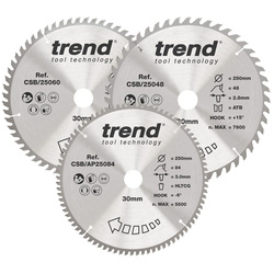 Trend / Trend Craft Mixed Saw Blades 250mm CSB/250/3PK