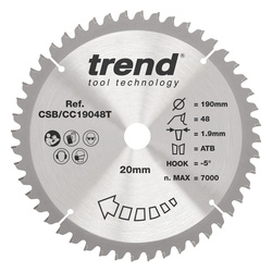 Trend / Trend Craft Crosscut Mitre Saw Blade 190 x 20mm 48T CSB/CC19048T
