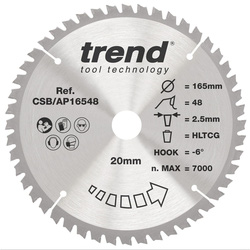 Trend / Trend Aluminium/Plastic Circular Saw Blade 165 x 20mm 48T CSB/AP16548