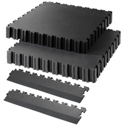 Garage Floor Tile Company / Garage Floor Tile Company X Joint Recycled Interlocking Floor Tile Single Garage Pack 13m2 Graphite & Black 7mm