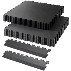 Garage Floor Tile Company / Garage Floor Tile Company X Joint Recycled Interlocking Floor Tile Double Garage Pack 27m2 Graphite & Black 7mm