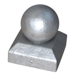 Powapost / Powapost Metal Post Cap Round Silver 100 x 100mm