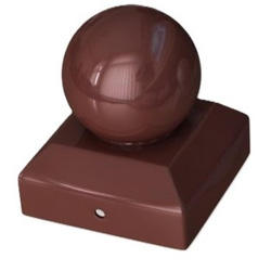 Powapost / Powapost Metal Post Cap Round Brown 75 x 75mm