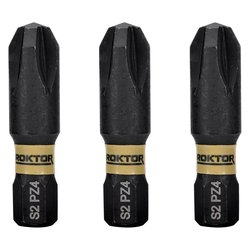 ROKTOR / ROKTOR 1/4" Hex Shank Impact Screwdriver Bits PZ4 x 32mm