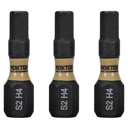 ROKTOR / ROKTOR 1/4" Hex Shank Impact Screwdriver Bits H4 x 25mm