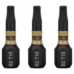 ROKTOR / ROKTOR 1/4" Hex Shank Impact Screwdriver Bits TX15 x 25mm
