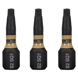 ROKTOR / ROKTOR 1/4" Hex Shank Impact Screwdriver Bits SQ1 x 25mm
