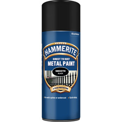 Hammerite / Hammerite Smooth Black Aerosol Spray Paint 400ml