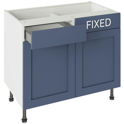 Kitchen Kit / Kitchen Kit Flatpack Shaker Drawerline Base Cabinet Matt Alby Blue 1000mm
