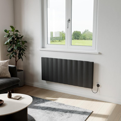 Azur / Azur Umbra Electric Aluminium Designer Radiator 500x1169mm 6826Btu Black