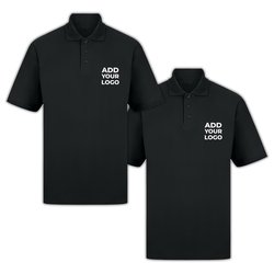 Zapalogo / Personalised Polo Shirt Black Printed Left Chest Logo 2XL