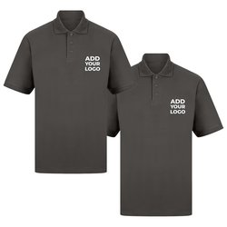 Zapalogo / Personalised Polo Shirt Charcoal Embroidered Left Chest Logo Medium