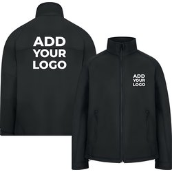 Zapalogo / Personalised Softshell Jacket Black Printed Left Chest Logo & Printed Back Logo XL