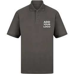 Zapalogo / Personalised Polo Shirt Charcoal Printed Left Chest Logo Medium