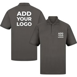 Zapalogo / Personalised Polo Shirt Charcoal Printed Left Chest Logo & Printed Back Logo 2XL