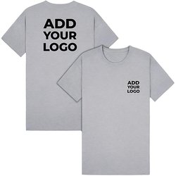 Zapalogo / Personalised T-Shirt Heather Gray Printed Left Chest Logo & Printed Back Logo Large