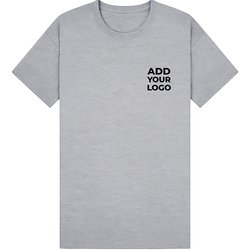 Zapalogo / Personalised T-Shirt Heather Gray Embroidered Left Chest Logo 2XL