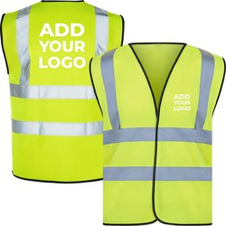 Zapalogo / Personalised Hi Vis Vest Yellow Left Chest Print & Back Print Large