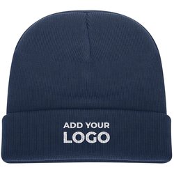 Zapalogo / Personalised Beanie Navy Embroidered Hat Front Logo