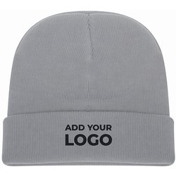 Zapalogo / Personalised Beanie Grey Embroidered Hat Front Logo