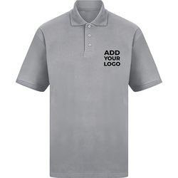 Zapalogo / Personalised Polo Shirt Heather Gray Printed Left Chest Logo 2XL