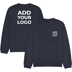 Zapalogo / Personalised Sweatshirt Navy Printed Left Chest Logo & Printed Back Logo XL