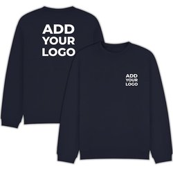 Zapalogo / Personalised Sweatshirt Black Printed Left Chest Logo & Printed Back Logo Medium