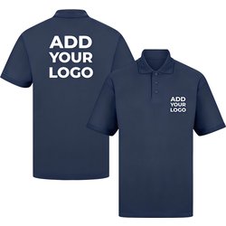 Zapalogo / Personalised Polo Shirt Navy Embroidered Left Chest Logo Large