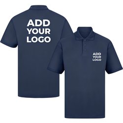 Zapalogo / Personalised Polo Shirt Navy Printed Left Chest Logo & Printed Back Logo XL