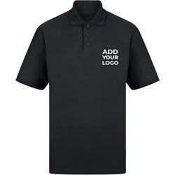 Zapalogo / Personalised Polo Shirt Black Embroidered Left Chest Logo Medium