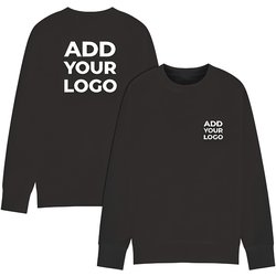 Zapalogo / Personalised Sweatshirt Black Printed Left Chest Logo & Printed Back Logo XL