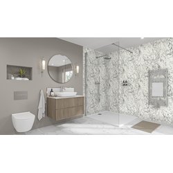 Wetwall / Wetwall Elite Tongue & Groove Bathroom Wall Panel Milano Marble 2420 x 1200mm
