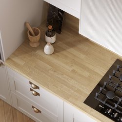 Wilsonart / Wilsonart Omega Modern Natural Block Oak Square Edge Breakfast Bar 4100 x 620mm x 38mm