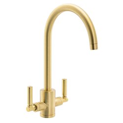 Abode / Abode Brolle Dual Lever Mono Mixer Kitchen Tap Brushed Brass