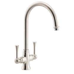 Abode / Abode Gatsby Dual Lever Mono Mixer Kitchen Tap Brushed Nickel