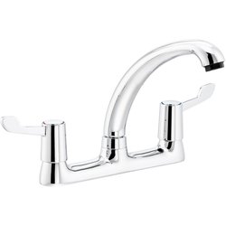 Abode / Abode Lever Deck Mounted Bridge Mixer Kitchen Tap Chrome