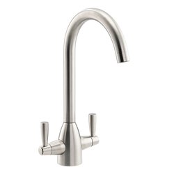 Abode / Abode Zermat Dual Lever Mono Mixer Kitchen Tap Brushed Nickel