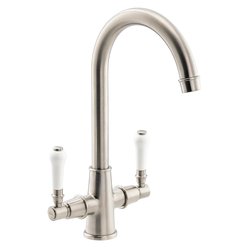 Abode / Abode Keswick Dual Lever Mono Mixer Kitchen Tap Brushed Nickel