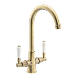 Abode / Abode Keswick Dual Lever Mono Mixer Kitchen Tap Brushed Brass