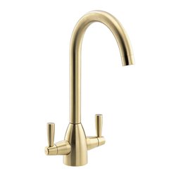 Abode / Abode Zermat Dual Lever Mono Mixer Kitchen Tap Brushed Brass